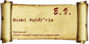 Biebl Valéria névjegykártya